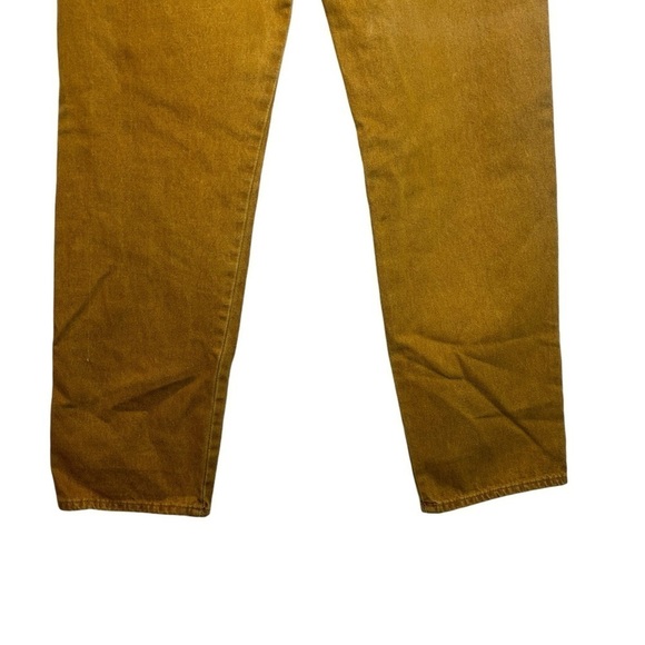 Vintage Y2K High Waist Straight Leg Armani Mustard Yellow Jeans Size 34 - Picture 7 of 14